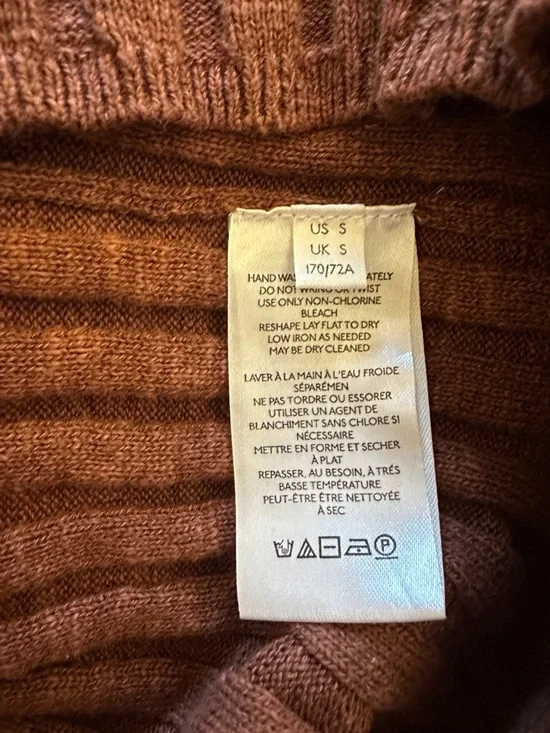 FP BEACH Free People Ribbed Knit Midi Skirt in Chestnut Brown Rust festival S - Picture 6 of 7